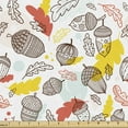 thumbnail image 1 of Acorn Fabric by the Yard Upholstery, Boho Style Silhouettes of Acorns and Leaves Ornamented with Oriental Design Motifs, Decorative Fabric for DIY and Home Accents, 10 Yards, Multicolor by Ambesonne, 1 of 4