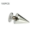 thumbnail image 1 of Flmtop 100 Pcs Pointes de Cône Argentées Punk 9.5mm Clous à Visser Rivets Cool pour Bricolage, 1 of 10