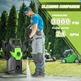 thumbnail image 3 of Electric Pressure Washer, 3000 PSI, Max.2.4 GPM Power Washer w/ 32ft Hose, 32ft Power Cord, 4 Quick Connect Nozzles, Foam Cannon, Portable to Clean Cars, Patios, Driveways, Fences, Pool, 3 of 12