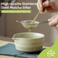 thumbnail image 4 of Matcha Whisk Set, Japanese Tea Set includes Matcha Bowl with Spout, Bamboo Matcha Whisk and Matcha Scoop, Matcha Whisk Holder, Stainless Steel Sifter, Tea Making Tools, 5Pcs Matcha Kit for Matcha Love, 4 of 7