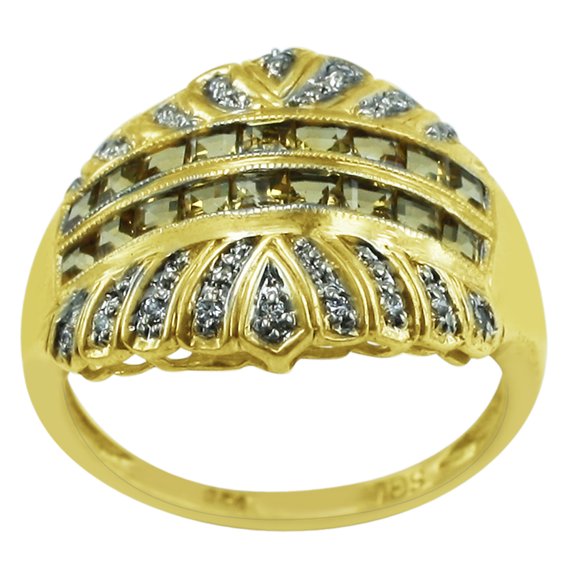 Cluster 1.31 Ctw Citrine Gemstone 925 Sterling Silver Women Christmas Ring Size US- 11