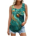 thumbnail image 2 of Women's Tank Tops Summer Loose T-shirt Sleeveless Shirt Beautiful Print Vest Round Neck Loose Casual Oversize Blouses Top, 2 of 5