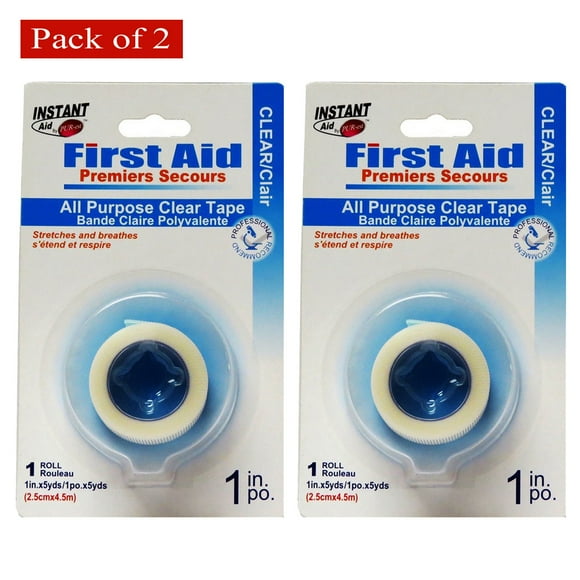 Instant Aid Ruban Transparent 2,5 cm x 4,5 m (Lot de 2)
