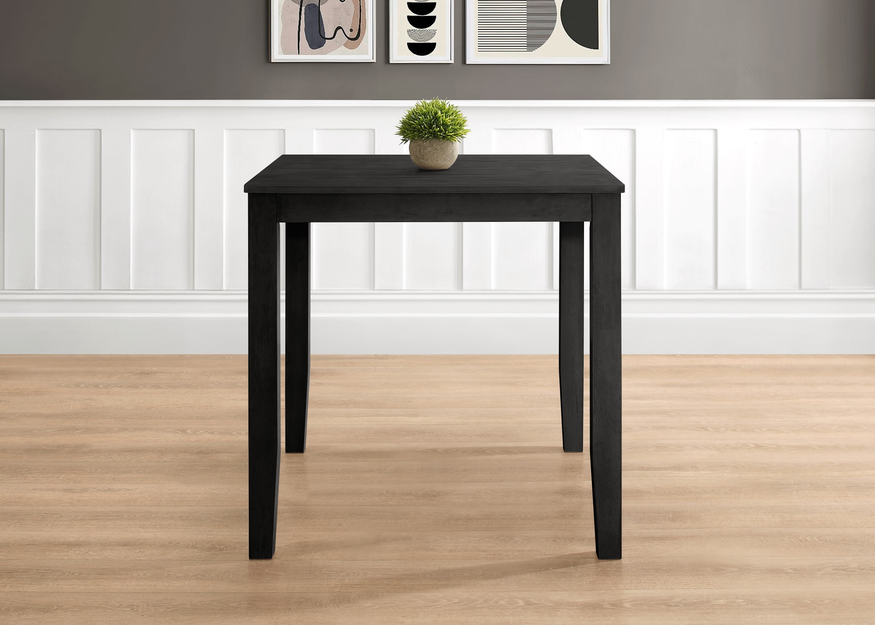 Home Design Kinsley 5-Piece Counter-Height Dining Set, Square Black/Gray Table with 4 Slat-Back Cushioned Chairs
