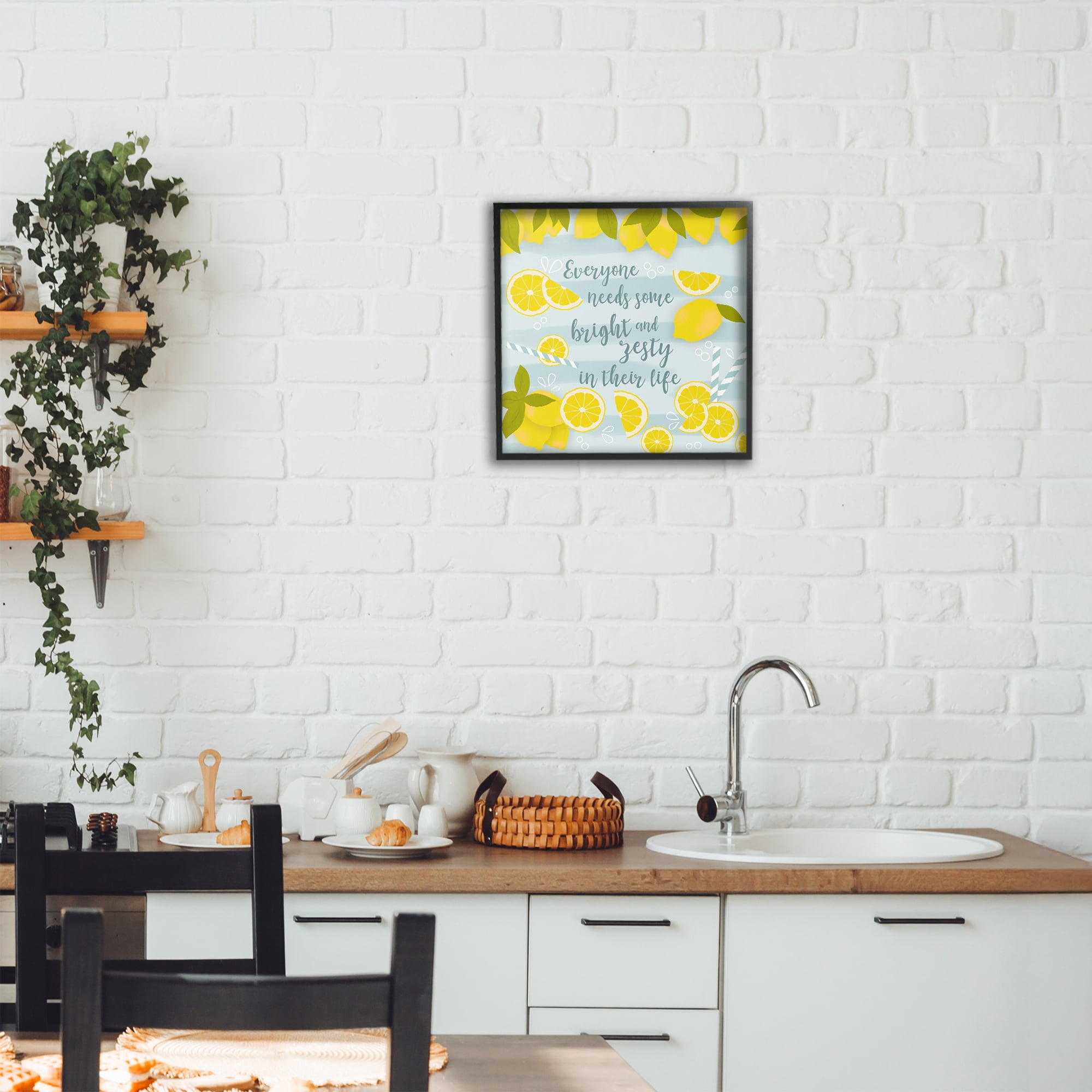 Stupell Industries Everyone Needs Bright & Zesty Black Framed Giclee Art, design by Anna Quach