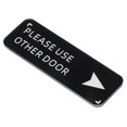 thumbnail image 1 of Uxcell Por favor, use la otra puerta señal de flecha a la derecha 6"x2" etiqueta adhesiva para pared placas negras, 1 of 7
