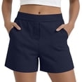 thumbnail image 2 of Only Moment Shorts for Women Blended Fabric Summer Casual Elastic High Waisted Wide Leg Cute Dressy 2026 Vacation Beach Clothes Swim Shorts Wowomen Navy,M, 2 of 6