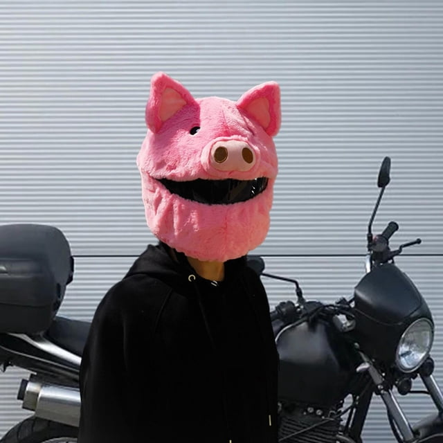 Funda para casco de moto/Cubierta protectora de felpa para casco de cara completa/Accesorios de decoración cálidos/Cubiertas de casco de animales de DYNWAVEMX Cubierta de la motocicleta