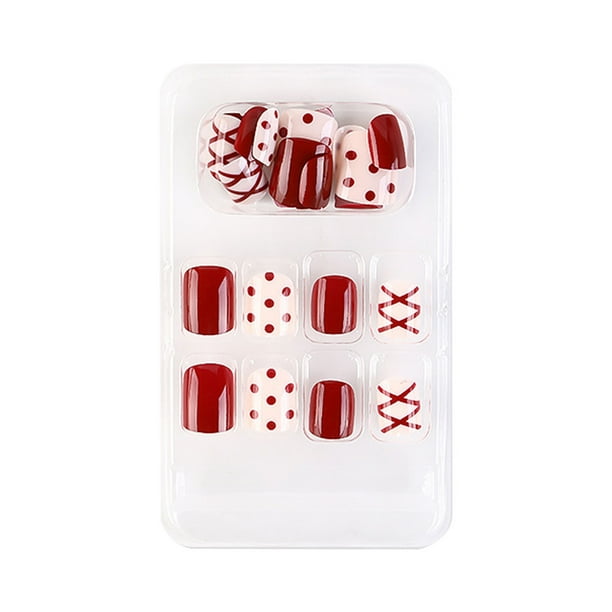Soidarity Uñas postizas a la moda, fáciles de usar, gelatina de goma, sin olor irritante, uña postiza, ligera, fuerte viscosidad Juegos de manicura tipo 22 F741