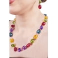 thumbnail image 3 of Ratnavali Jewels Multi color Tourmaline Pearl Natural Beads Stone Strand Fashion Earring Necklace Women, 3 of 4