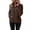 Coffee, variant on Women's Fuzzy Fleece Jacket Winter Stand Collar Zip Up Long Sleeve Coral Fleece Coat with Pockets Windproof Warm Plus Size Coat for Dailywear Beige 2XL