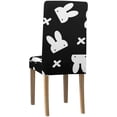 thumbnail image 4 of KXMDXA Hidden White Rabbit with Cross Stretch Chair Cover Protector Seat Slipcover for Dining Room Hotel Wedding Party Set of 6, 4 of 6