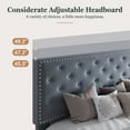 thumbnail image 4 of Amolife Queen Bed Frame with Adjustable Velvet-Studded Headboard, Grey, 4 of 7
