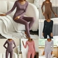 thumbnail image 3 of SEARCHI Thermal Underwear Set  Women Long Lined Long Sleeve  Set Top Bottom Thermal Suit Underwear Women, 3 of 4
