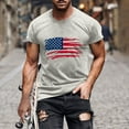 thumbnail image 2 of UVEASISHA 4th of July Patriotic Tshirts for Men Short Sleeve American Flag Graphic Tees Cotton T-Shirts Slim Fit Tee Tops Gray L, 2 of 6