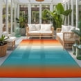 thumbnail image 2 of Area Rugs 2.7'x5', Burnt Orange Blue Ombre Carpet Runner Indoor Outdoor Rugs Home Decor Aesthetic, Modern Art Aesthetics Abstract Non Slip Mats Washable Accent Rug for Living Room Bedroom, 2 of 8