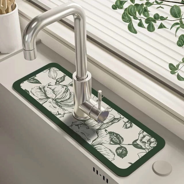 Faucet Countertop Suction Pad Can Be Cut Kitchen Bathroom Wash Basin Drainage Pad Narrow Diatomaceous Mud Pad