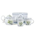 thumbnail image 6 of STP GOODS Lily of the Valley Bone China Tea Set of 5 for 2 in Gift Box Tea/Coffee Mugs 10.14 fl oz (300 ml) with Teapot 33.81 fl oz (1 L) Service for 2 Tea Mug for Latte Cocoa Chocolate Porcelain Mug, 6 of 11