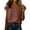 *2-Bronze, variant on Women's Cotton-Linen Blend Short Sleeve Wrap V-Neck Blouses,Ladies Casual Rolled Cuff Tops,Breathable Summer Daily Wear Shirts For Women,Bronze,S-2XL