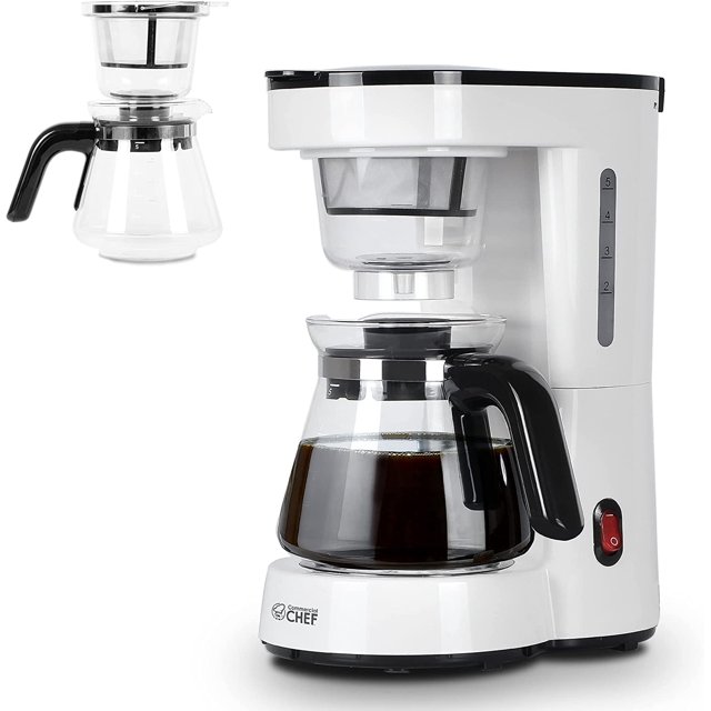 Commercial Chef Cafetera cafetera de Goteo con Filtro Vertedor, Cafetera de 5 Tazas con Tanque de Agua de 0,75 L, Se Prepara en 6 Minutos