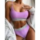 thumbnail image 2 of Bikini de mujer sexy Empalme sólido Traje de baño de dos piezas Traje de baño Conjunto de ropa de playa Fridja  nalpqowj21683, 2 of 7