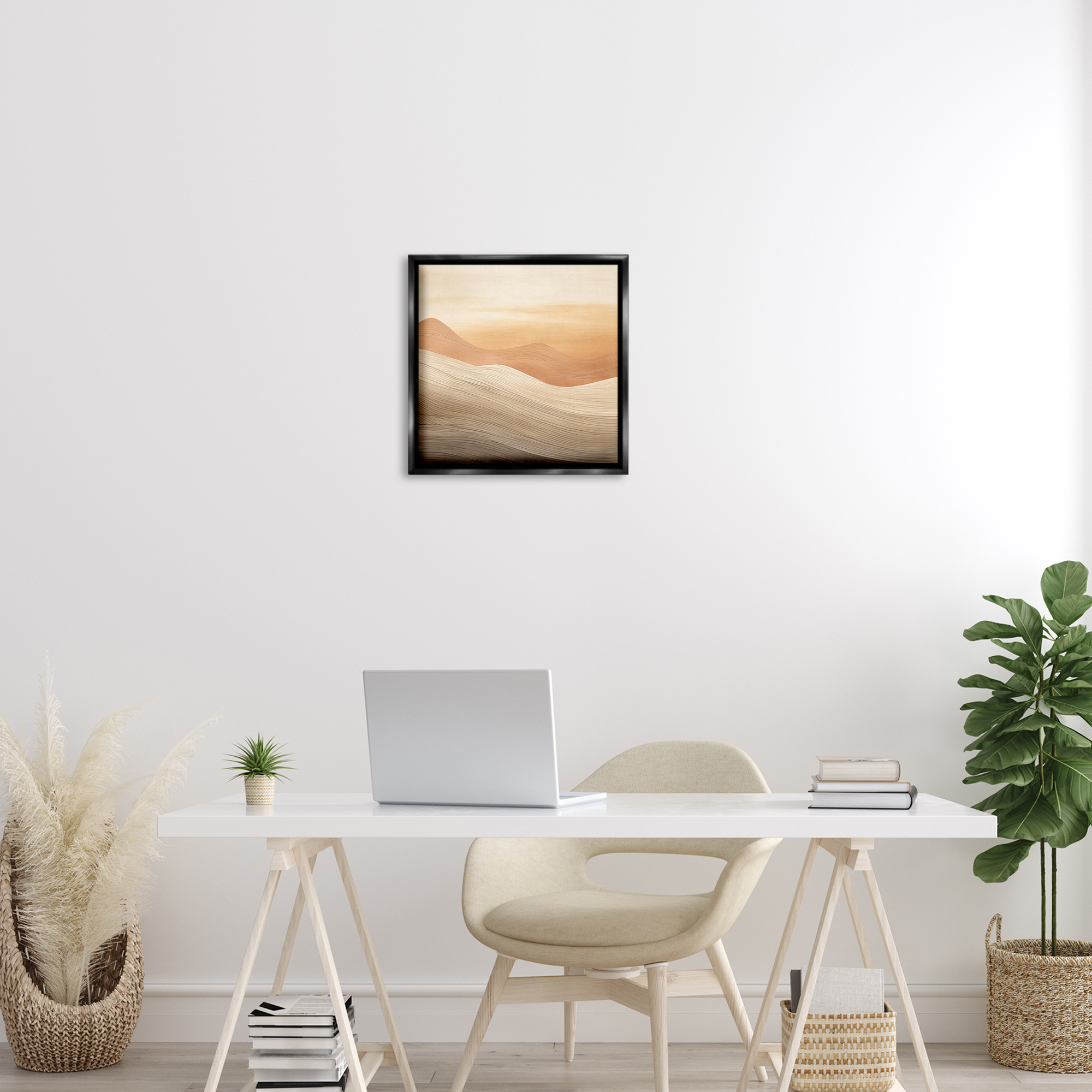 Stupell Industries Ombre Desert Dunes Landscape & Nature Painting Black Floater Framed Canvas Art Print Wall Art, 18 x 18
