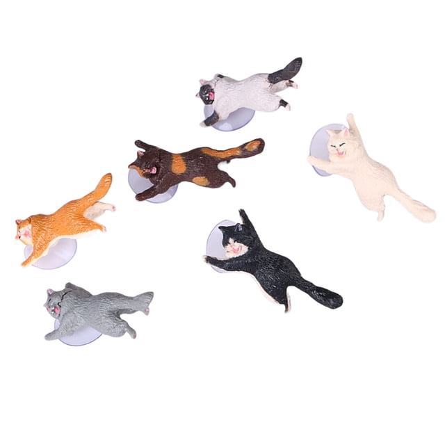 Seitruly Soporte con ventosa para teléfono inteligente de gato, 6 uds., soporte para teléfono móvil adorable con animales bonitos de PVC, soporte Teléfono y Comunicación
