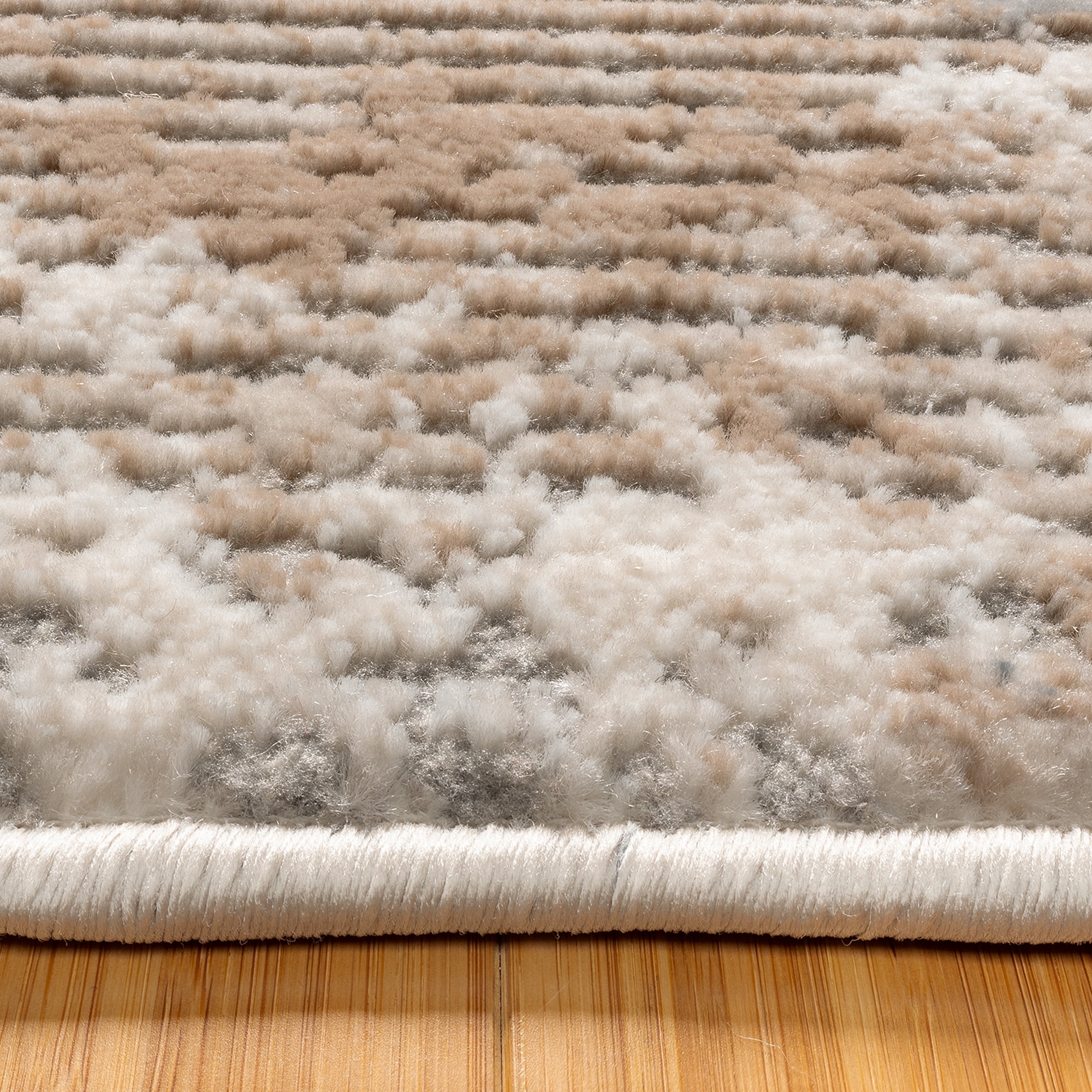 Gertmenian Quattro Paola Modern Abstract Ivory/Taupe/Gray Area Rug, 2x8 Runner