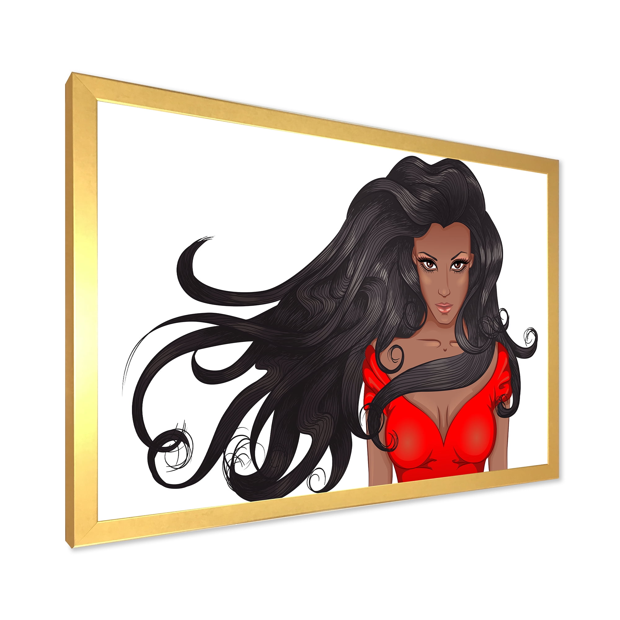 Designart 'Portrait of African American Female XIV' Modern Framed Art Print
