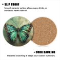 thumbnail image 3 of BaHomeck Drink Coasters Set of 4 with Holder turquoise butterfly with brown wings on aged background Water Absorbent Ceramic Coasters Tabletop Protection,Suitable for Various Cup ,Home Decor, 3 of 4