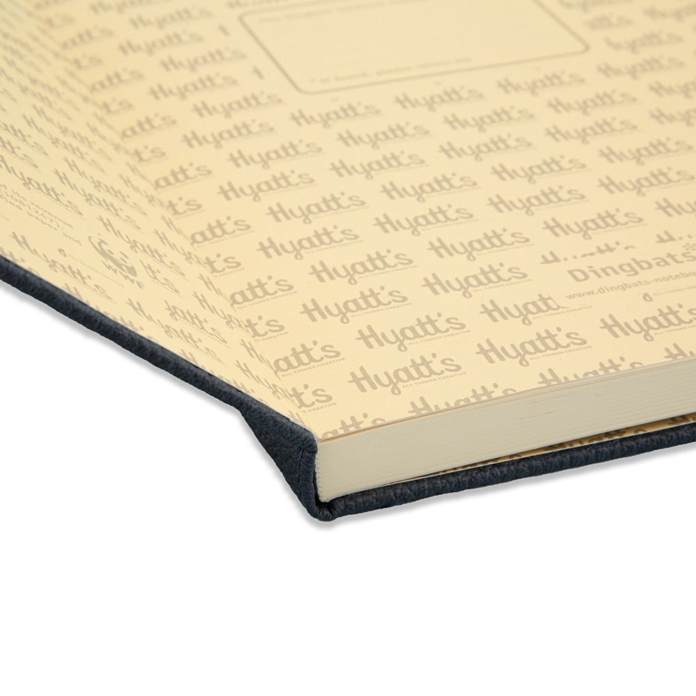 Dingbats Wildlife Blue Bison Notebook, Hyatt's Exclusive, Medium A5+ (6.3 x 8.5 Inch), Hardcover, PU Leather, Micro-Perforated, Dotted 100gsm Cream Paper
