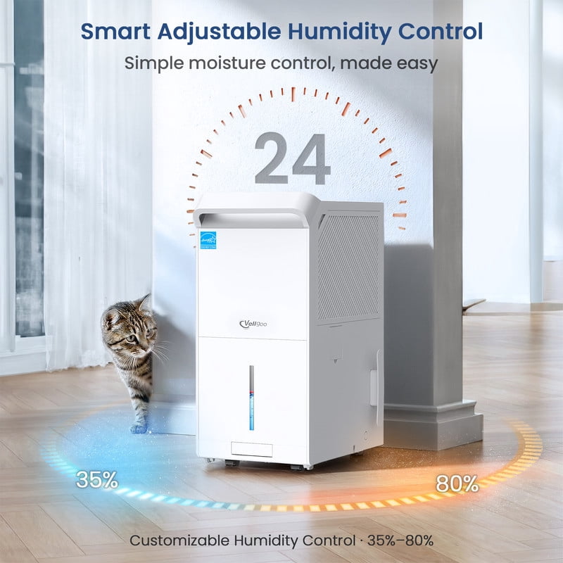 140 pt. 7000 sq. ft. Energy Star Dehumidifier for Basement in White with Drain Hose