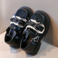 thumbnail image 5 of ITSAME Girls Platform Loafers, Adjustable Strap Cute Bow Mesh Breathable Kids Fashion School Uniform Dress Shoes Black 12.5(Little Kids), 5 of 9