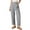Gray, variant on WQQZJJ Women's Pants with Pockets Elastic Waist with Button Baggy Solid Casual Chinos Straight Leg Trousers Size S-2XL