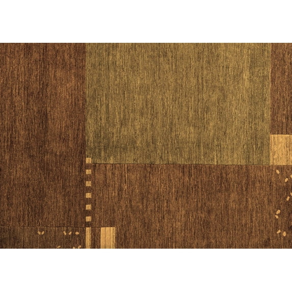 Ahgly Company Indoor Rectangle Abstract Brown Modern Area Rugs, 5' x 7'