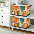 thumbnail image 2 of Yayeee Foldable Storage Basket for Shelves with Handles Set of 2 Waterproof Cloth Bins, Colorful Cocktails, 2 of 7