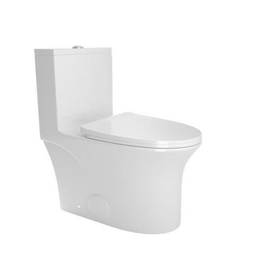 Bothwa  27.125 x 16 in. Home 1.1 & 1.6 GPF Elongated Comfort Height Floor Mounted Dual Flush Toilet, White