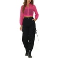 thumbnail image 2 of INSPIRE CHIC Women's Zipper Crop Bomber Mesh Casual Long Sleeve Sheer Jackets, 2 of 5