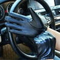 thumbnail image 3 of Guantes finos de cuero de otoño e invierno para hombre, guantes cálidos de terciopelo de invierno para conducir con pantalla táctil, guantes coreanos, 3 of 5