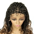 thumbnail image 3 of Braided Wigs for Black Women Synthetic Lace Front Wigs Square Knotless Box Braided Wigs Lightweight Cornrow Braid Braiding Hair Wigs 18 inches (1B/27 Color), 3 of 9