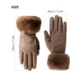 thumbnail image 5 of Deago Womens Winter Leather Suede Gloves with Fur Cuffs Thermal Touchscreen Texting Warm Driving Gloves (Khaki), 5 of 9