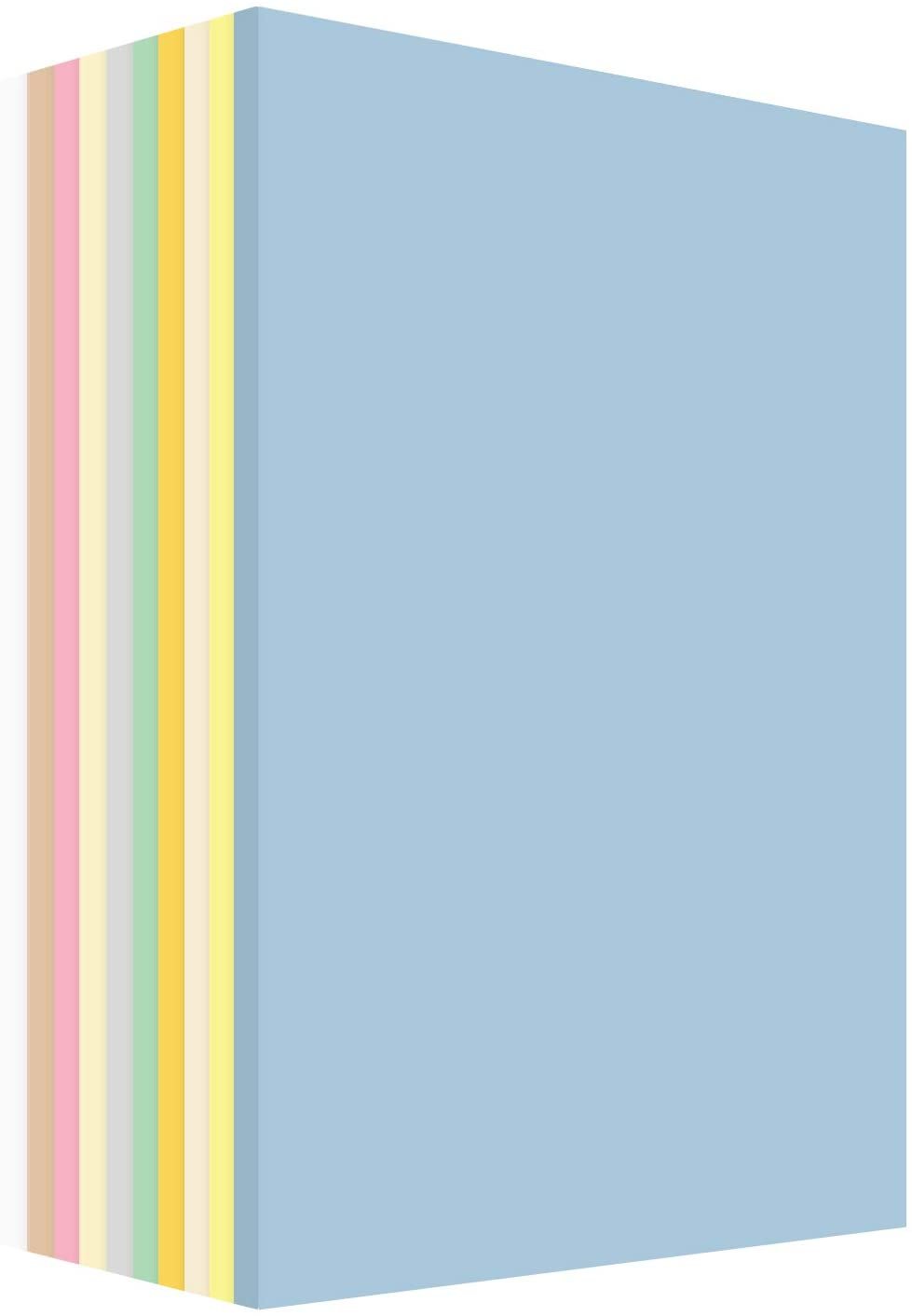 Pastel Color Card Stock Paper 10 Assortment Colors of 10 Each, 67 Lb