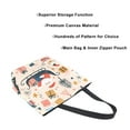 thumbnail image 3 of FORMRS Womens Canvas Tote Bag with Zipper Inner Pocket Shoulder Handbag, Beige Christmas Santa, 3 of 7