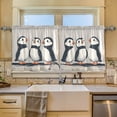 thumbnail image 2 of Yayeee Kitchen Curtains Tier Set of 2 Light Filtering 57"x24" Over Sink Window Panels, Cute Puffin, 2 of 7