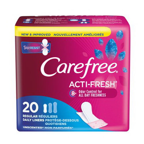 Carefree Acti-Fresh Body Shape Regular Pantiliners, Unscented, 20
