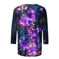 thumbnail image 6 of ZQGJB Cute Butterfly Print Shirts for Women Dressy Casual 3/4 Lenght Sleeve Round Neck Graphic T-Shitrs Top Loose Fit Comfy Tunic Tees Blouse Multicolor#14 M, 6 of 6