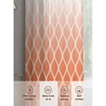 thumbnail image 6 of Abstract Art Sheer Curtains 84 Inches Long 2 Panels Classic Orange Line Gradient Decoration Light Filtering Semi Sheer Window Curtains Drapes for Bedroom Living Room 52"x84", 6 of 7