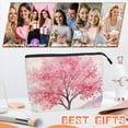 thumbnail image 6 of Makeup Bag Small Toilet Cosmetic Bags Travel Makeup Case Waterproof for Women Girls 6.7X9.45inches - Gorgeous Pink - Blossomed Tree, 6 of 7