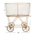 thumbnail image 2 of Woven Paths Vintage Laundry Basket with Wheels, Bronze, 2 of 7