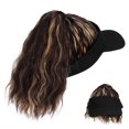 thumbnail image 2 of KAKOWELY Gorra de béisbol con cola de caballo rizada: Peluca elegante para mujer - Cola de caballo alta con visera para uso diario y fiestas. Peluca sintética., 2 of 4
